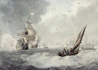 Firing a Salute off Portsmouth by Thomas Rowlandson